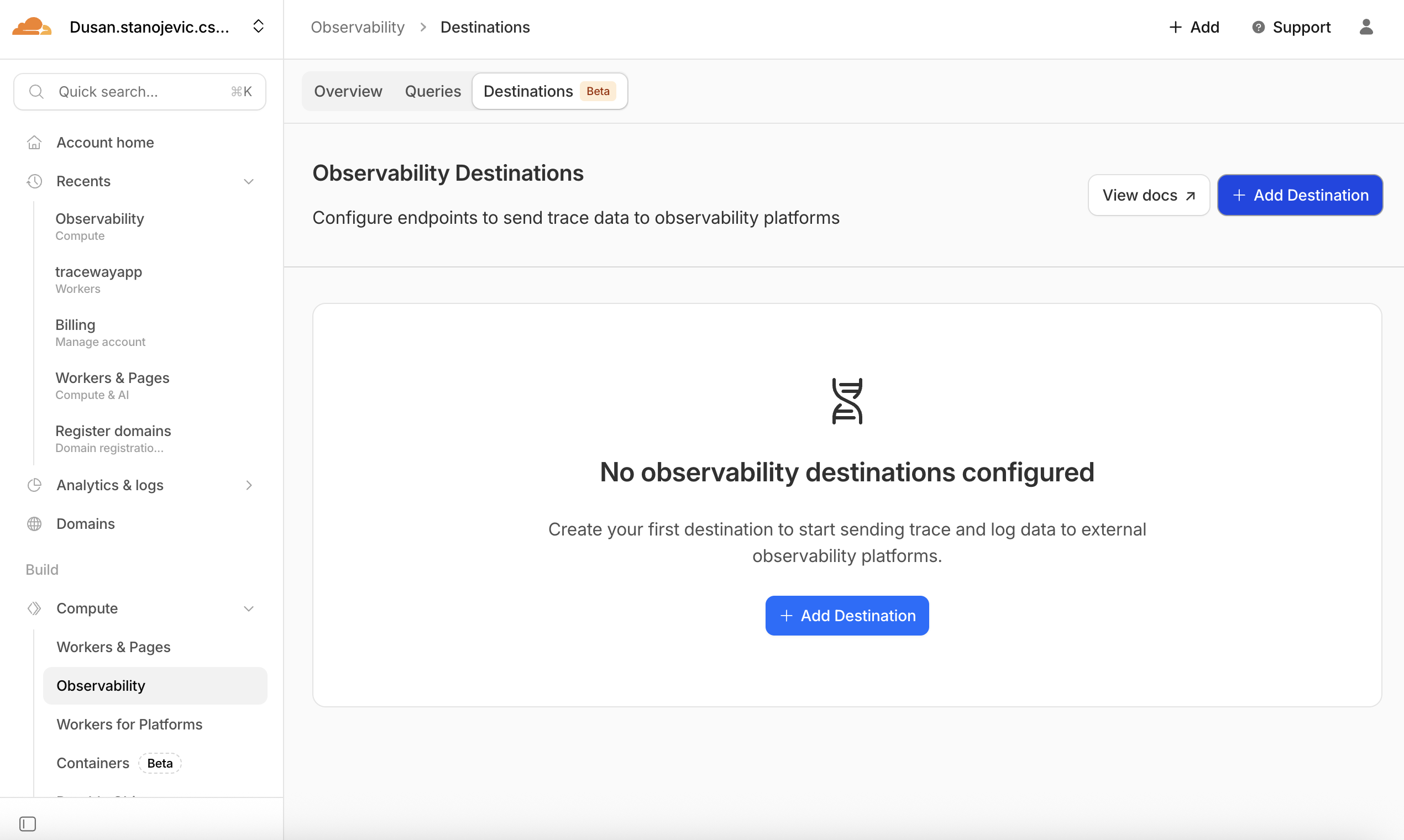Cloudflare Observability Destinations